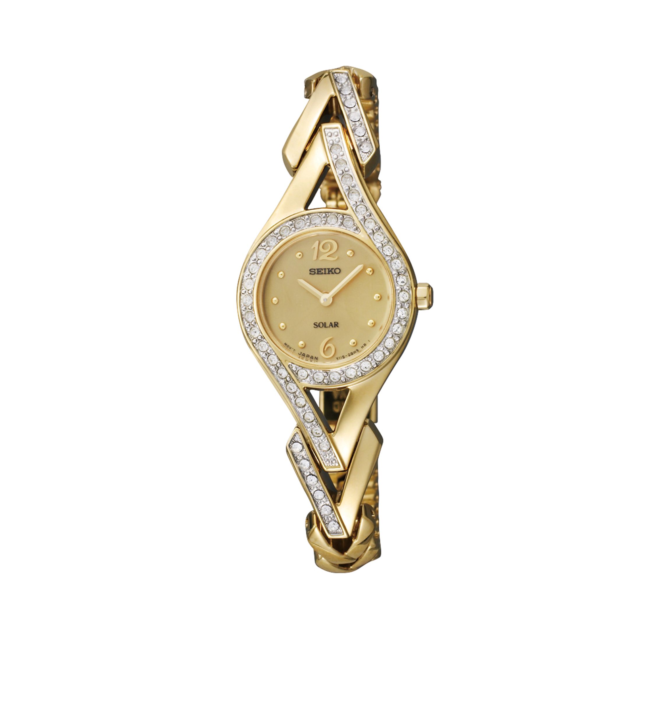 Womens Gold-Tone Solar Watch