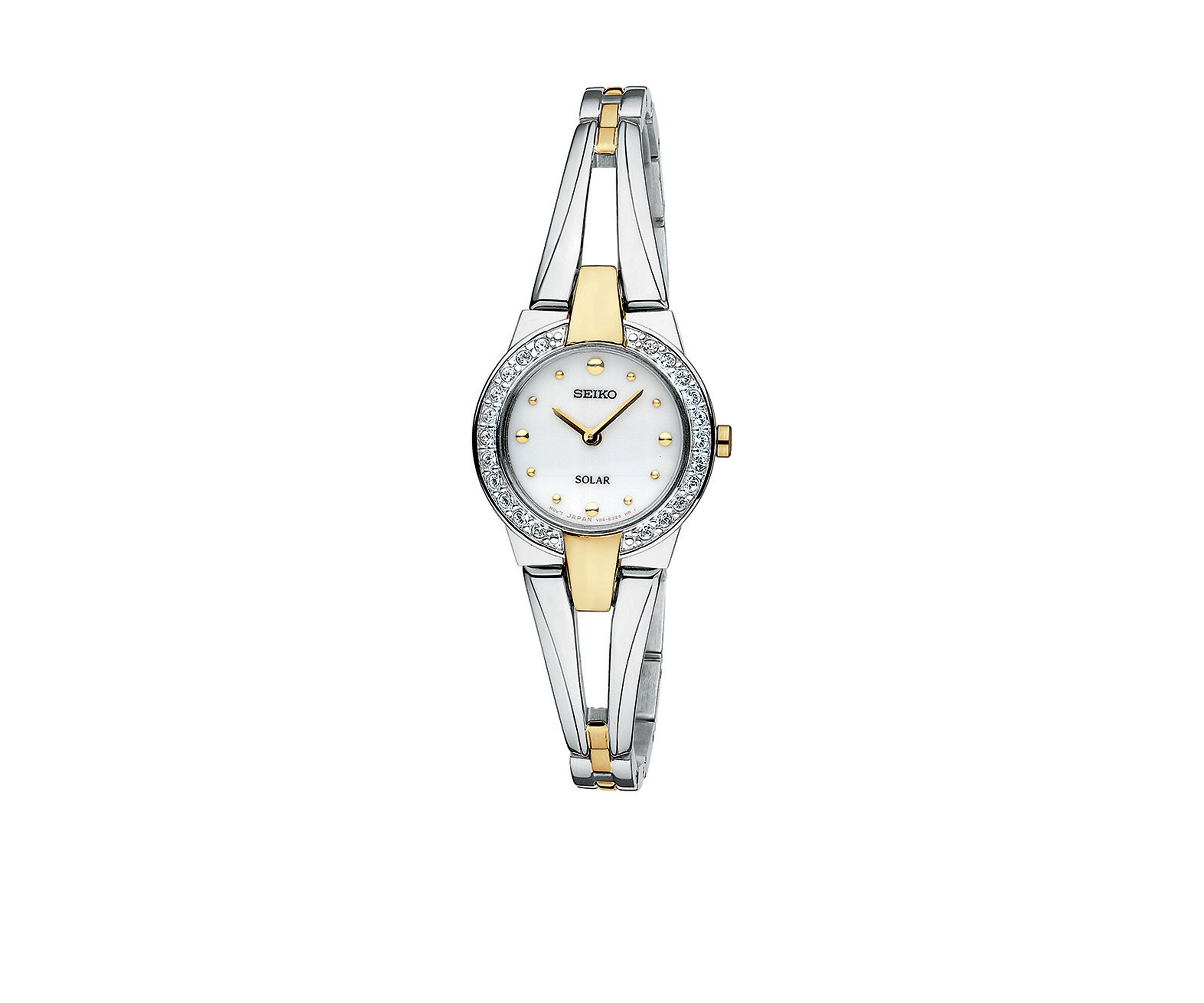 Womens Two Tone Solar Bangle Watch