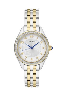 Seiko Women's Crystals Two Tone Stainless Steel Quartz Watch, Silver -  0029665204622