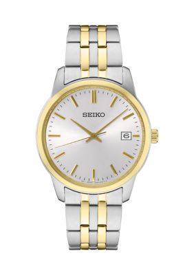 Seiko Men's 40 Millimeter Quartz Two Tone Date Display Watch, Silver -  0029665206671