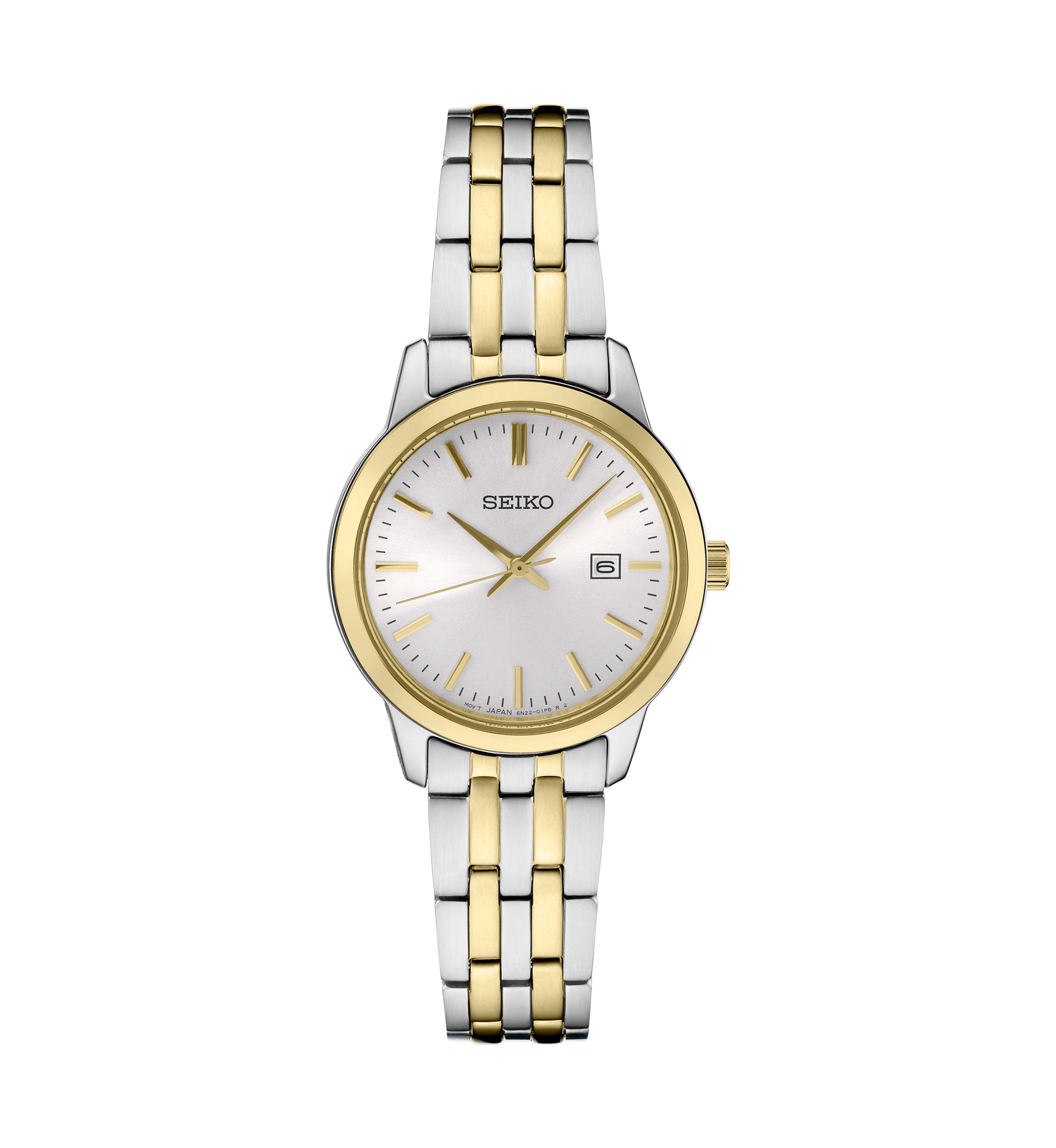 30 Millimeter Quartz Two Tone Date Display Watch 