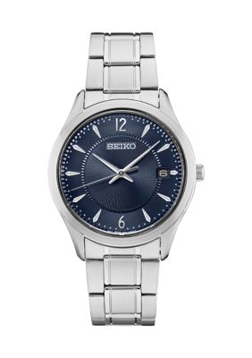 Seiko Men's 39 Millimeter Quartz Stainless Steel Blue Dial Watch