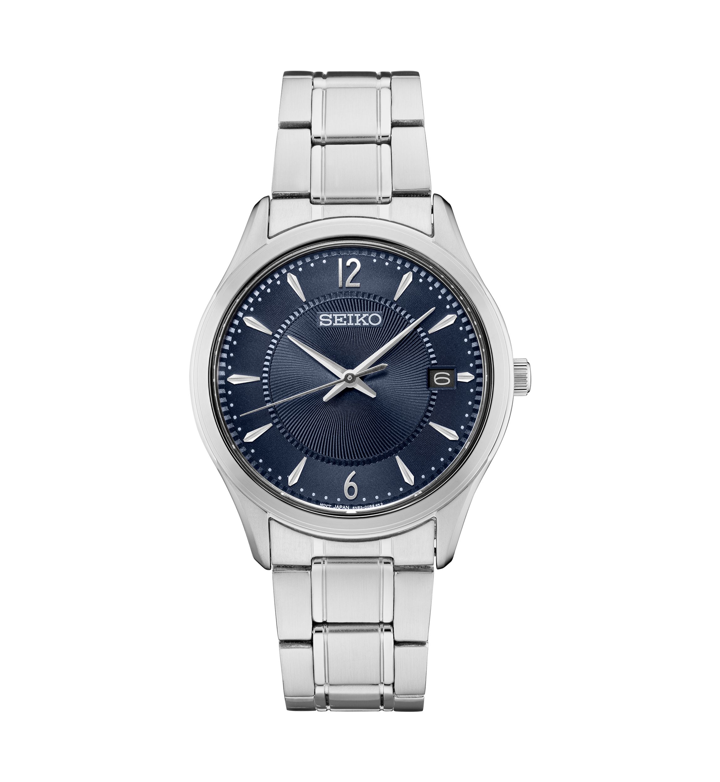 39 Millimeter Quartz Stainless Steel Blue Dial Watch 