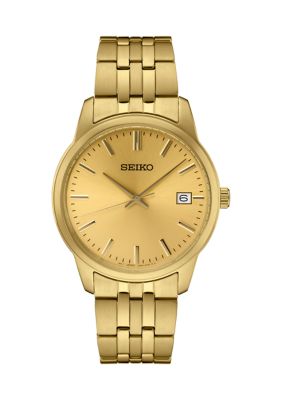 Seiko 40 Millimeter Quartz Gold Tone Date Display Watch | belk