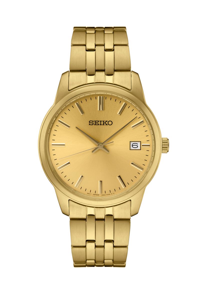 40 Millimeter Quartz Gold Tone Date Display Watch 