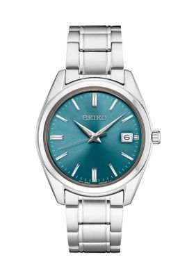 Seiko Essentials Quartz Movement Olive Green Dial Sapphire Crystal Watch