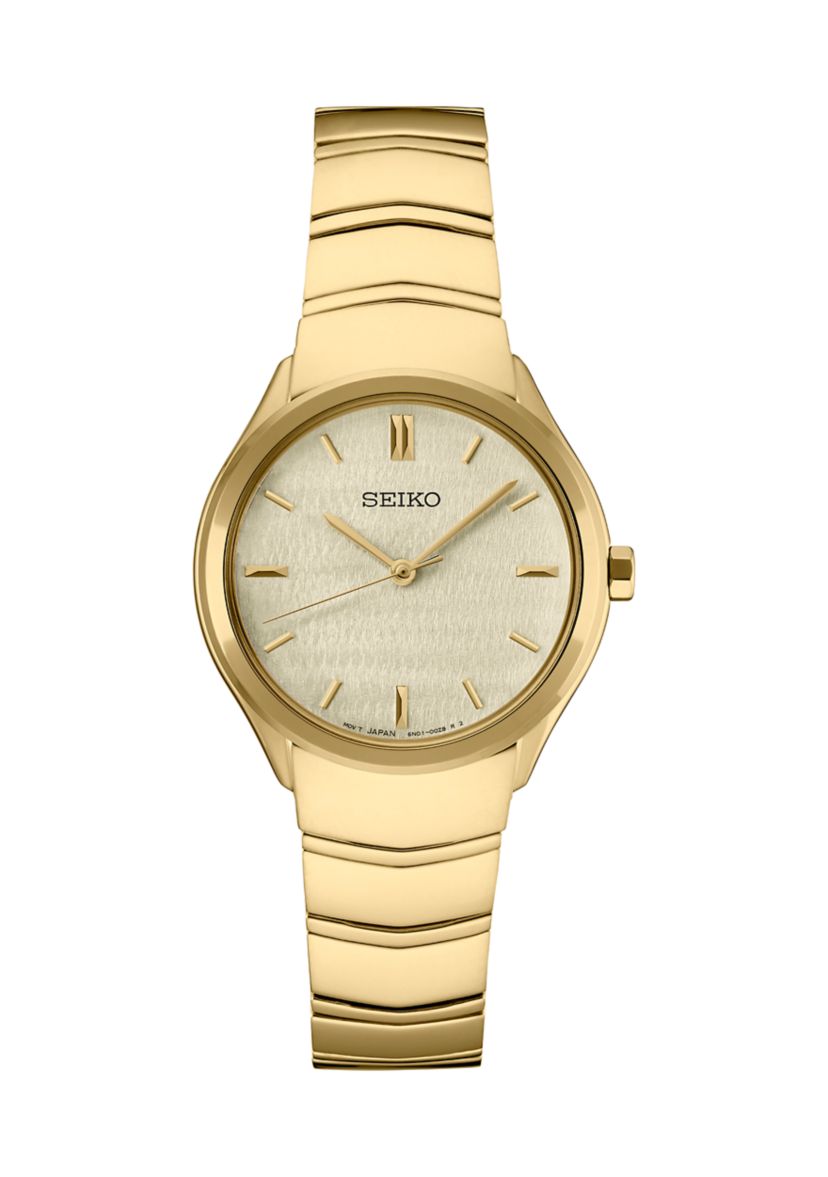 Womens Essentials Quartz Yellow Tone Case and Bracelet Watch