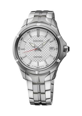 Men's Coutura Silver Bracelet Watch with White Dial