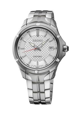 Seiko Men's Coutura Silver Bracelet Watch with White Dial -  5400096SUR565