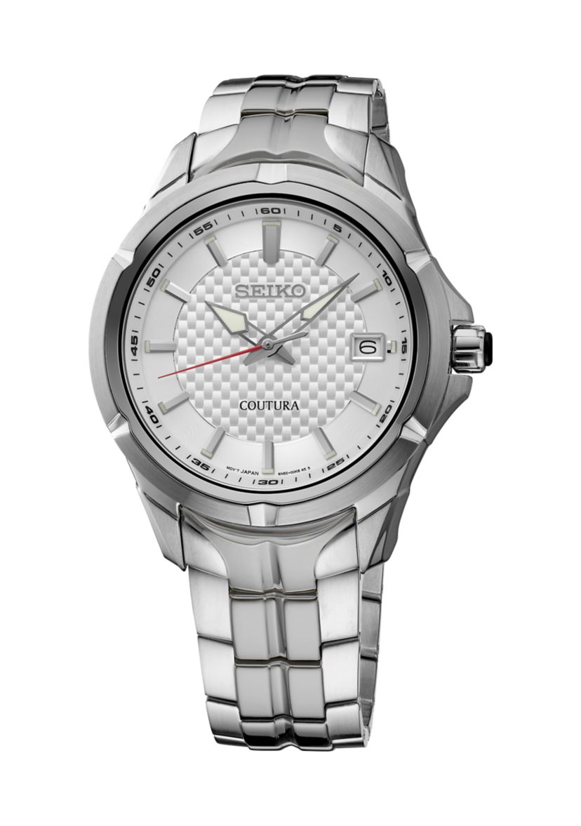Mens Coutura Silver Bracelet Watch with White Dial