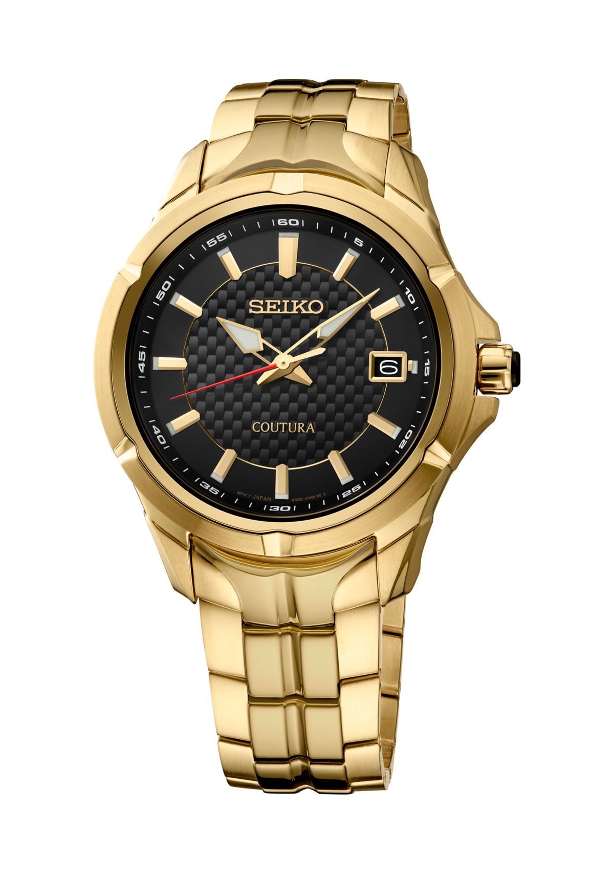 Mens Coutura Gold Tone Bracelet Watch with Black Dial
