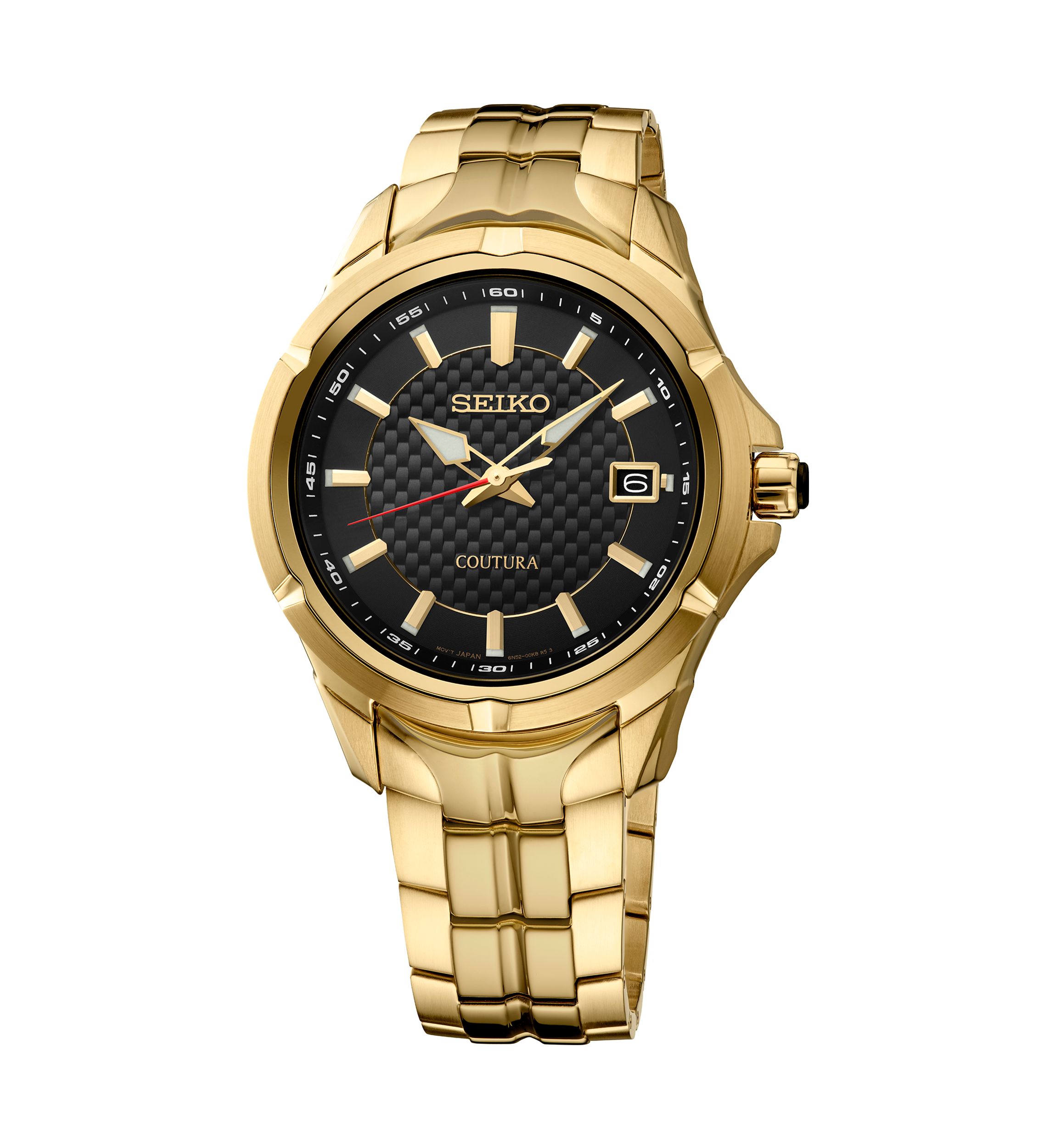 Mens Coutura Gold Tone Bracelet Watch with Black Dial