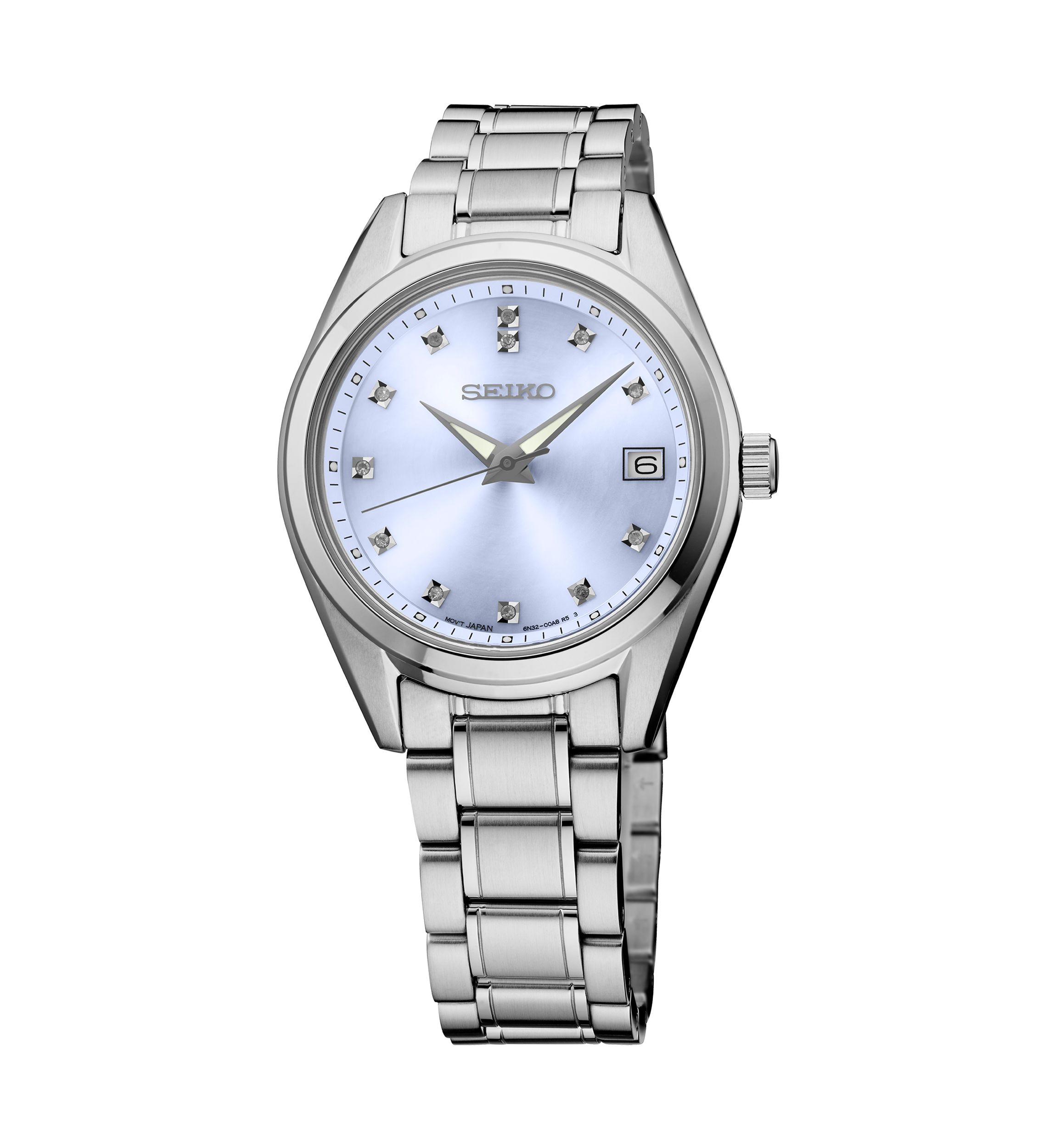 Stainless Steel Diamond Blue Watch