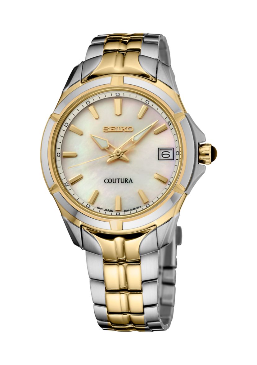 Coutura Two Tone Mother of Pearl Dial Watch