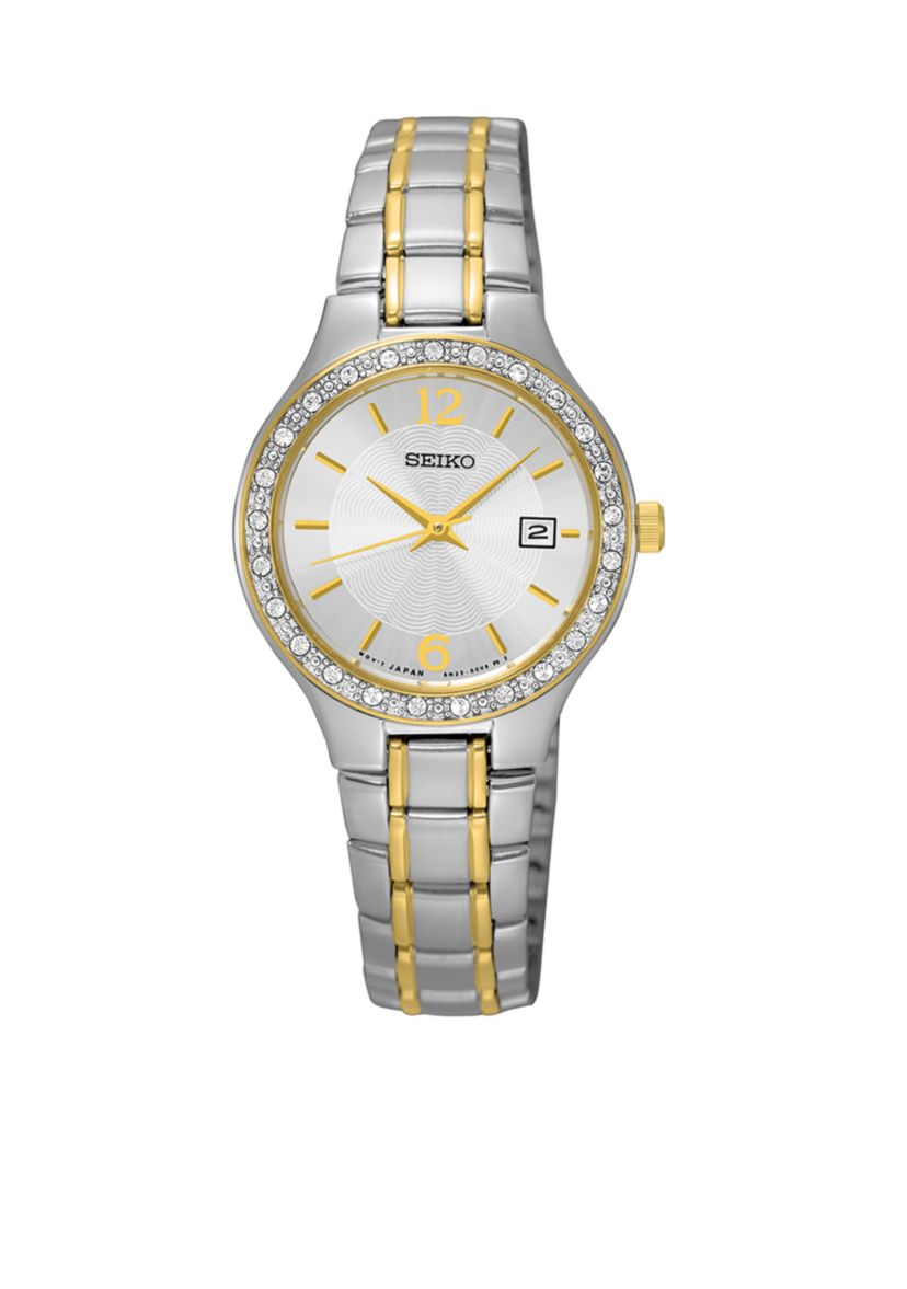 Seiko Women's Two Tone Crystal Bezel Dress Watch | Belk
