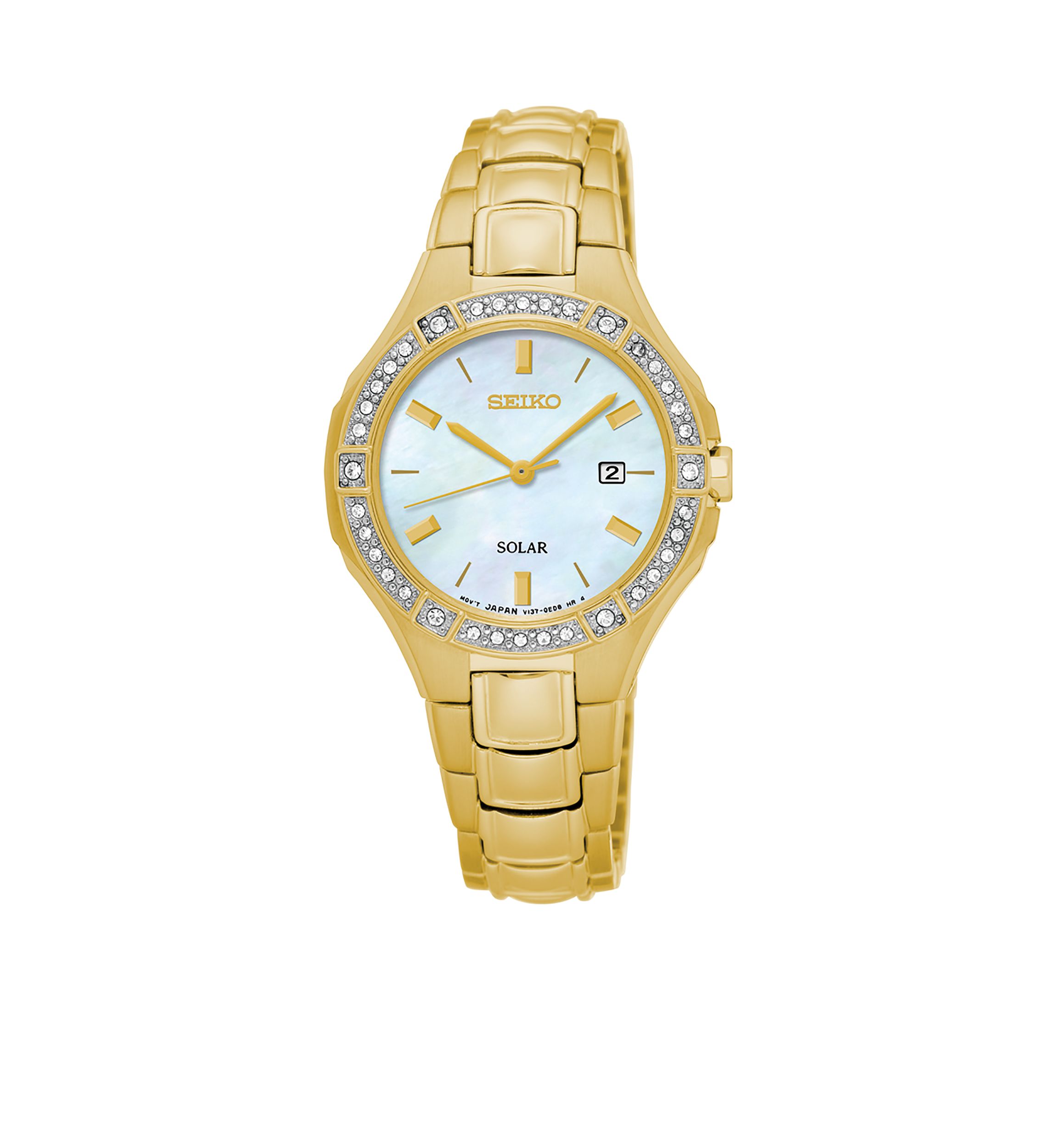 Womens Gold-Tone Solar Watch