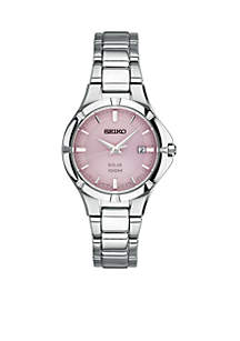 Seiko Ladies' Stainless Steel Seiko Solar Pink Dial Watch | belk