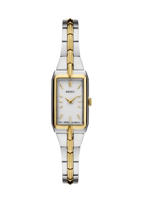 Seiko Two Tone Silver Dial Stainless Steel Bracelet Watch | belk