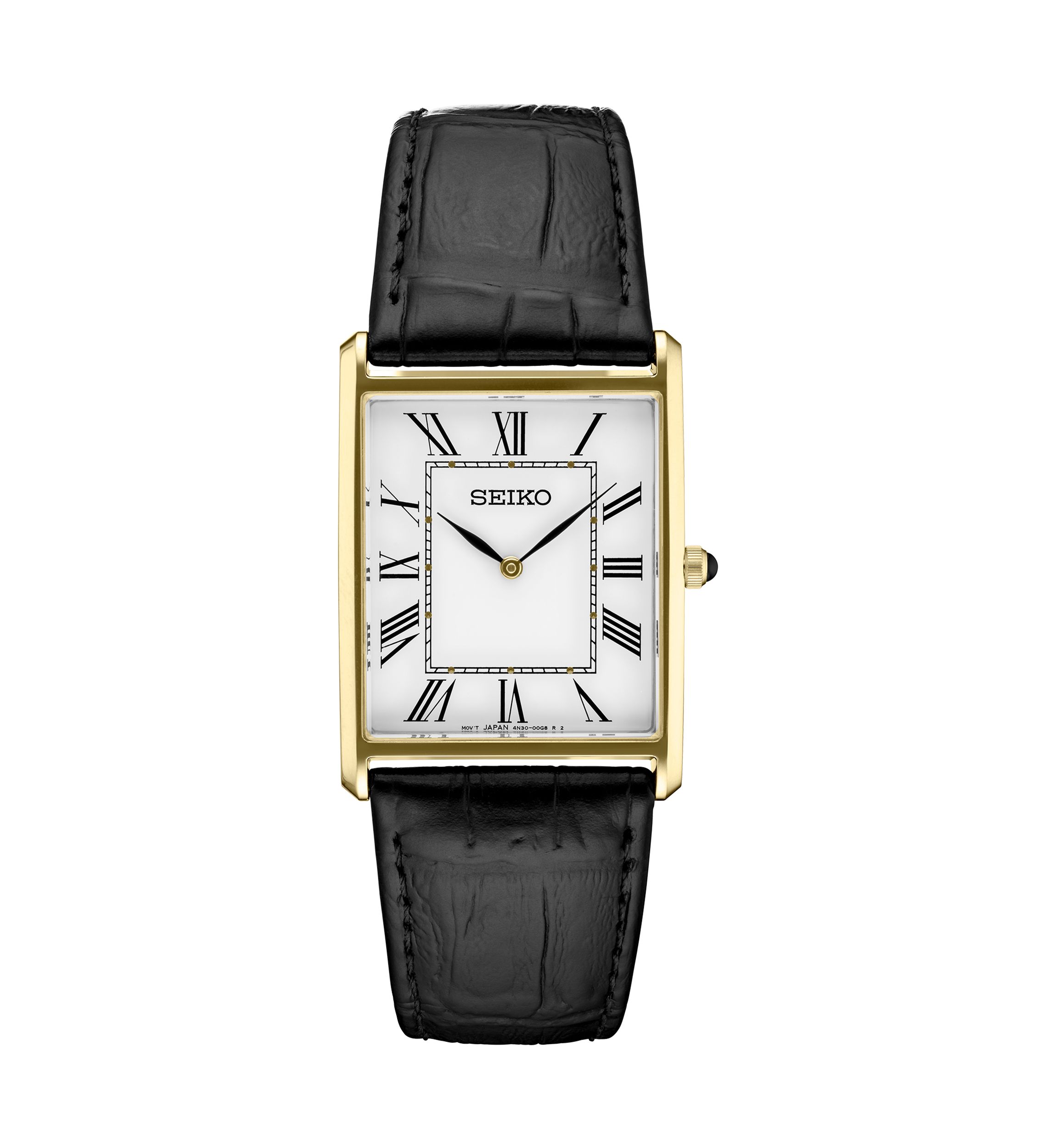 28 Millimeter Quartz Gold Tone Leather Band Watch