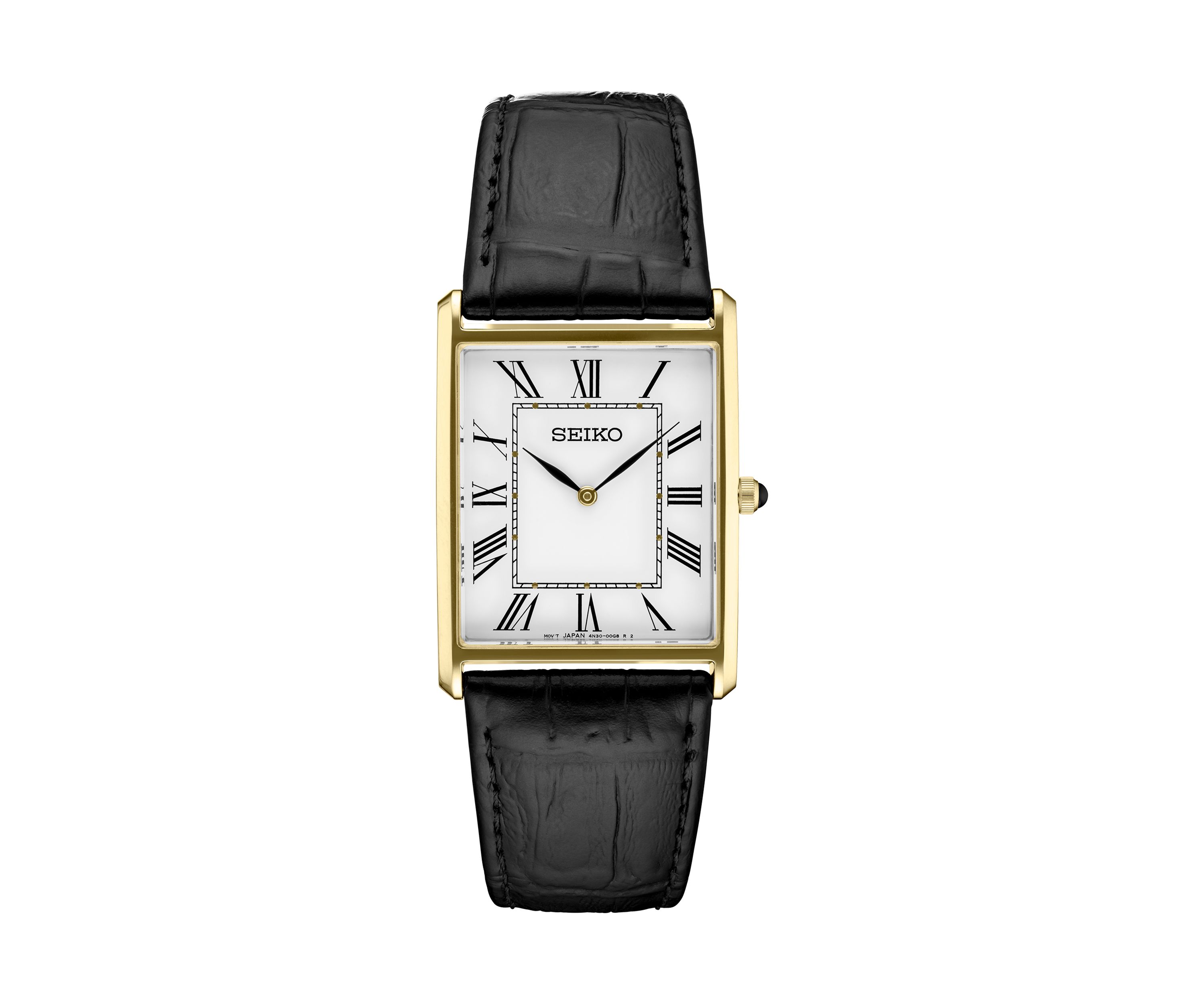 28 Millimeter Quartz Gold Tone Leather Band Watch
