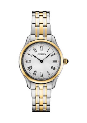 Seiko Women's Essentials Two Tone Stainless Steel Watch, Silver