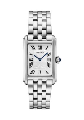 Seiko Women's Essentials Quartz Rectangular Case Stainless Steel Bracelet Watch