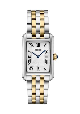 Seiko Women s Essentials Quartz Rectangular Case Stainless Steel