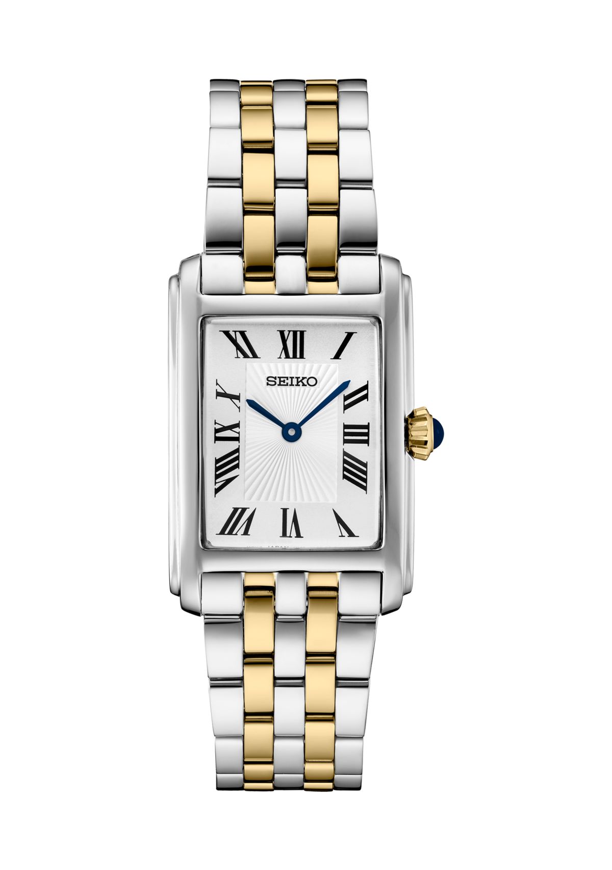Womens Essentials Quartz Rectangular Case Stainless Steel Case and Bracelet Watch 