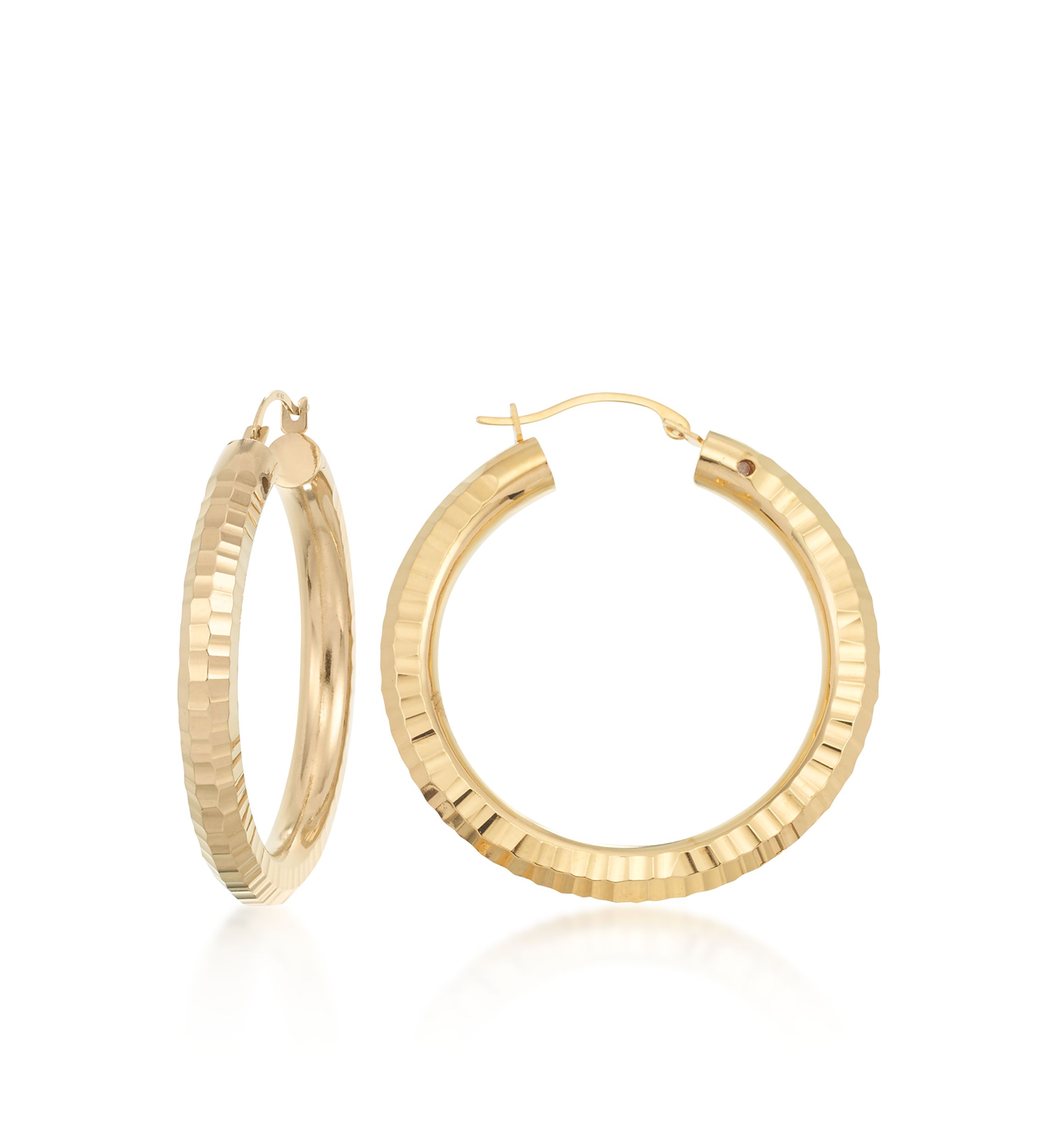 14k Yellow Gold Hoop Earrings