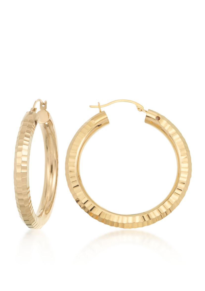 14k Yellow Gold Hoop Earrings