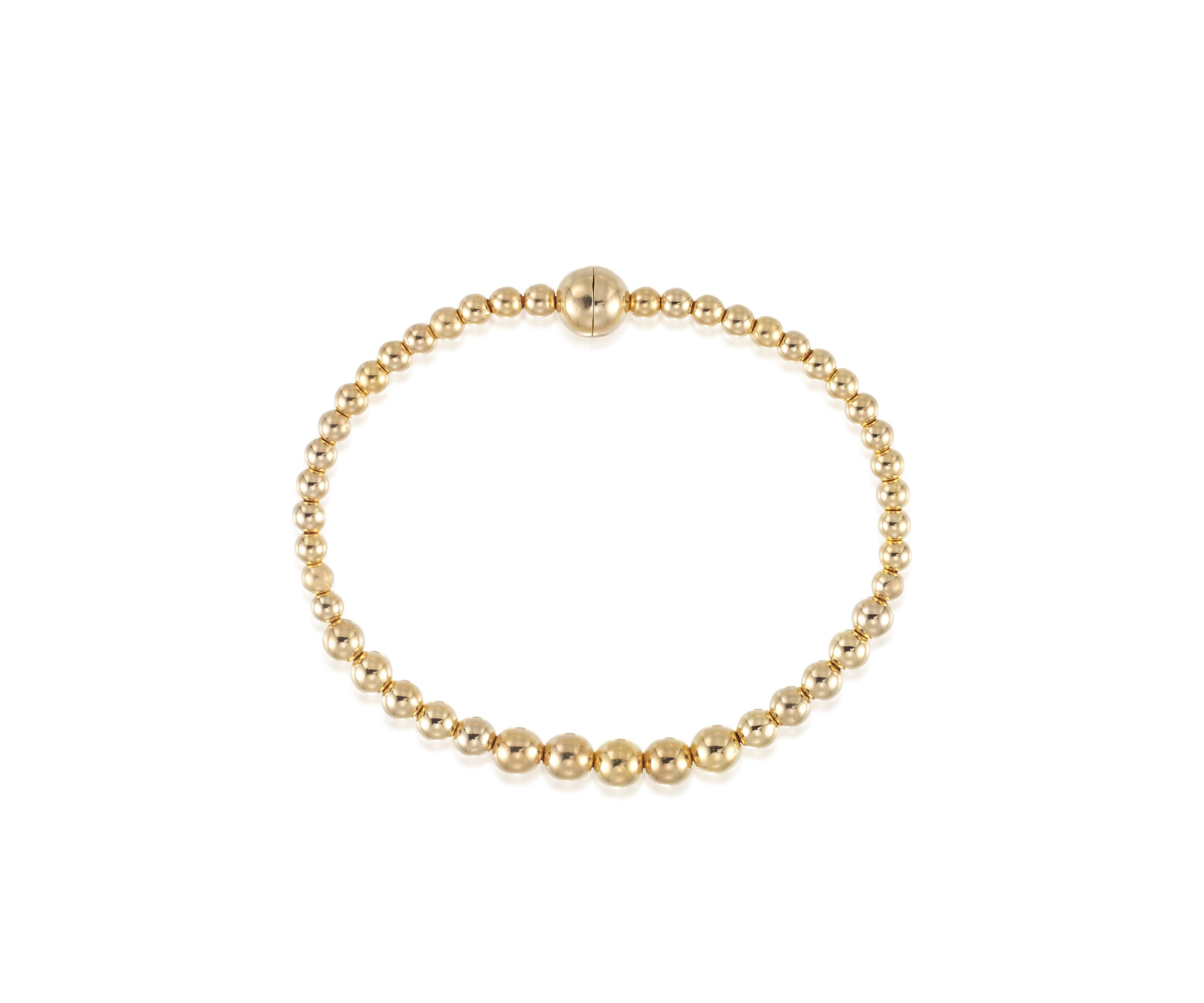 14k Yellow Gold Bead Bracelet