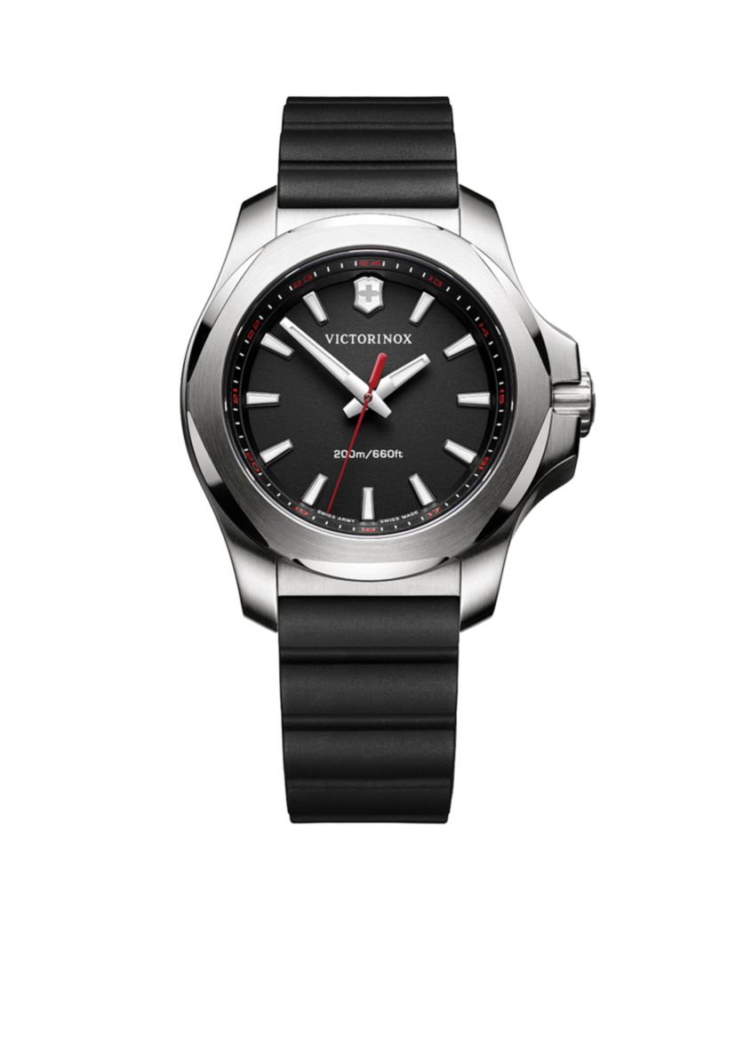 Womens I.N.O.X. Black Rubber Watch