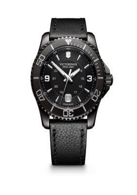 Victorinox Swiss Army, Inc Men's Maverick Black Leather Watch -  0046928120543