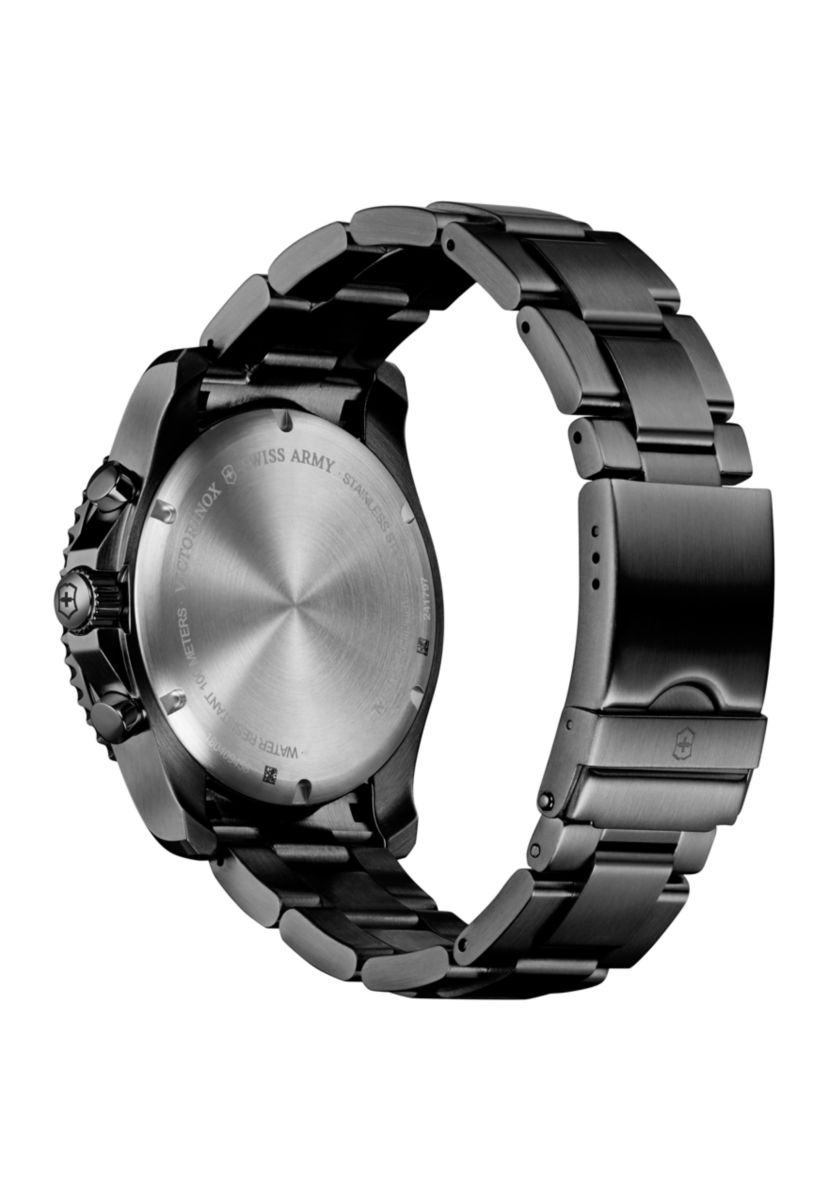 Mens Stainless Steel Maverick Chronograph Black Edition Bracelet Watch