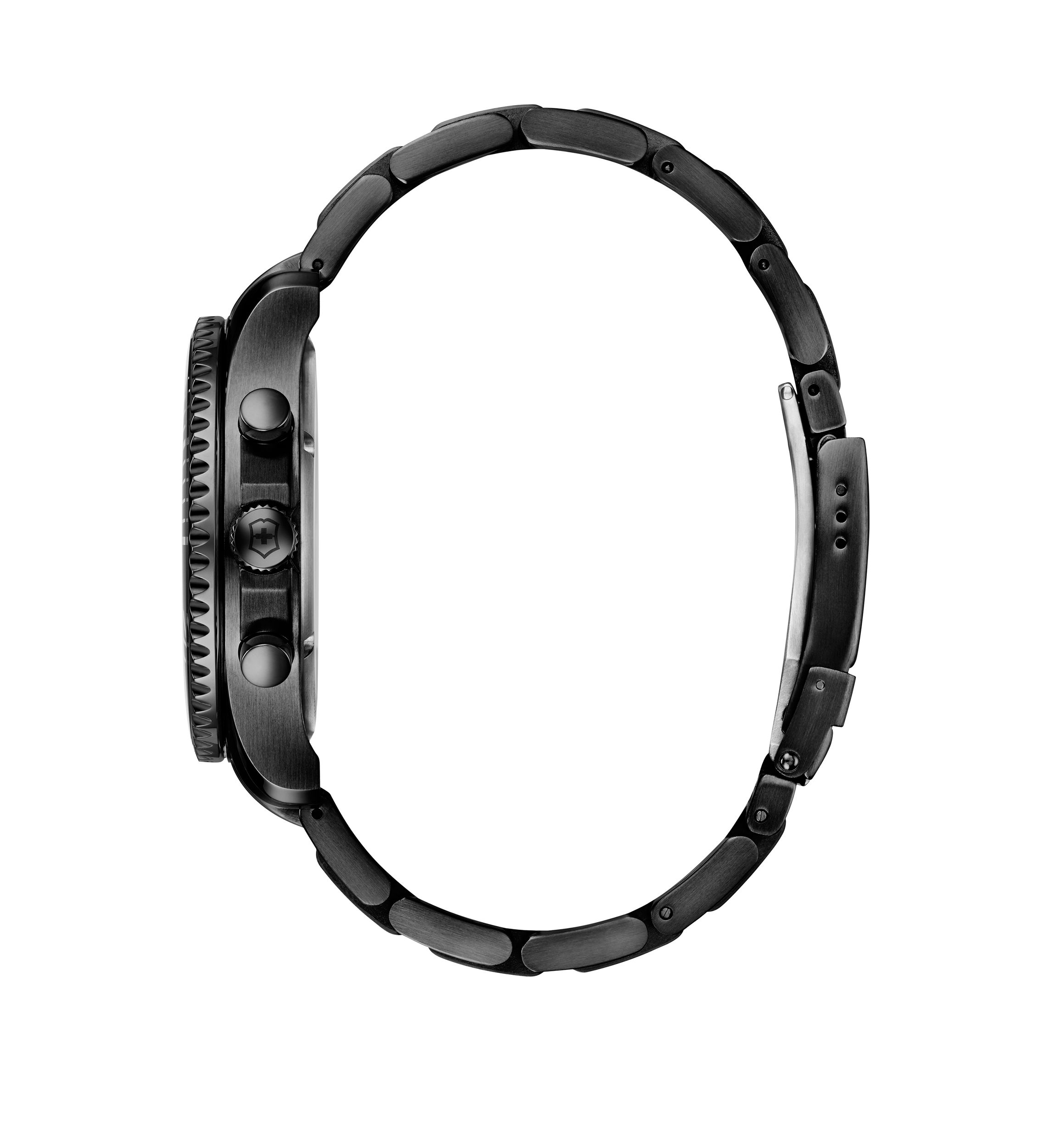 Mens Stainless Steel Maverick Chronograph Black Edition Bracelet Watch