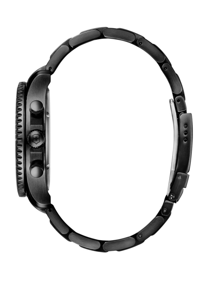 Mens Stainless Steel Maverick Chronograph Black Edition Bracelet Watch