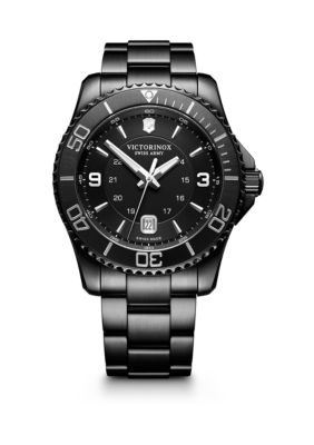 Victorinox Swiss Army, Inc Men's Stainless Steel Maverick Black Edition Bracelet Watch