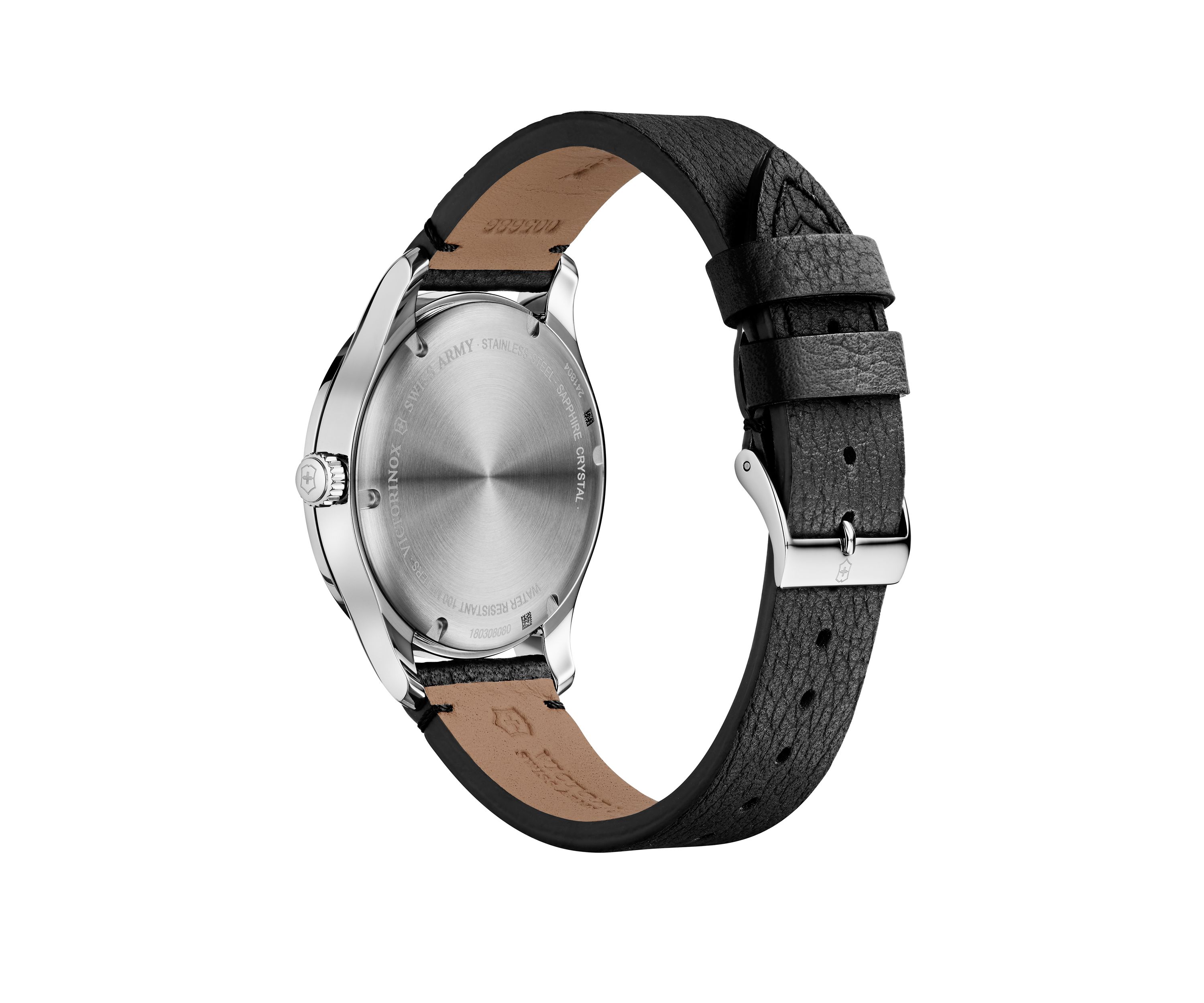 Alliance Stainless Steel Scratch-Resistant Leather-Strap Watch