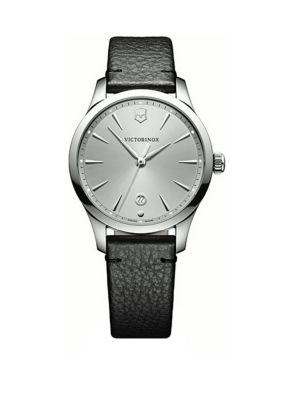 Victorinox Swiss Army, Inc Men's Stainless Steel Leather Strap Watch, Grey -  0046928132232