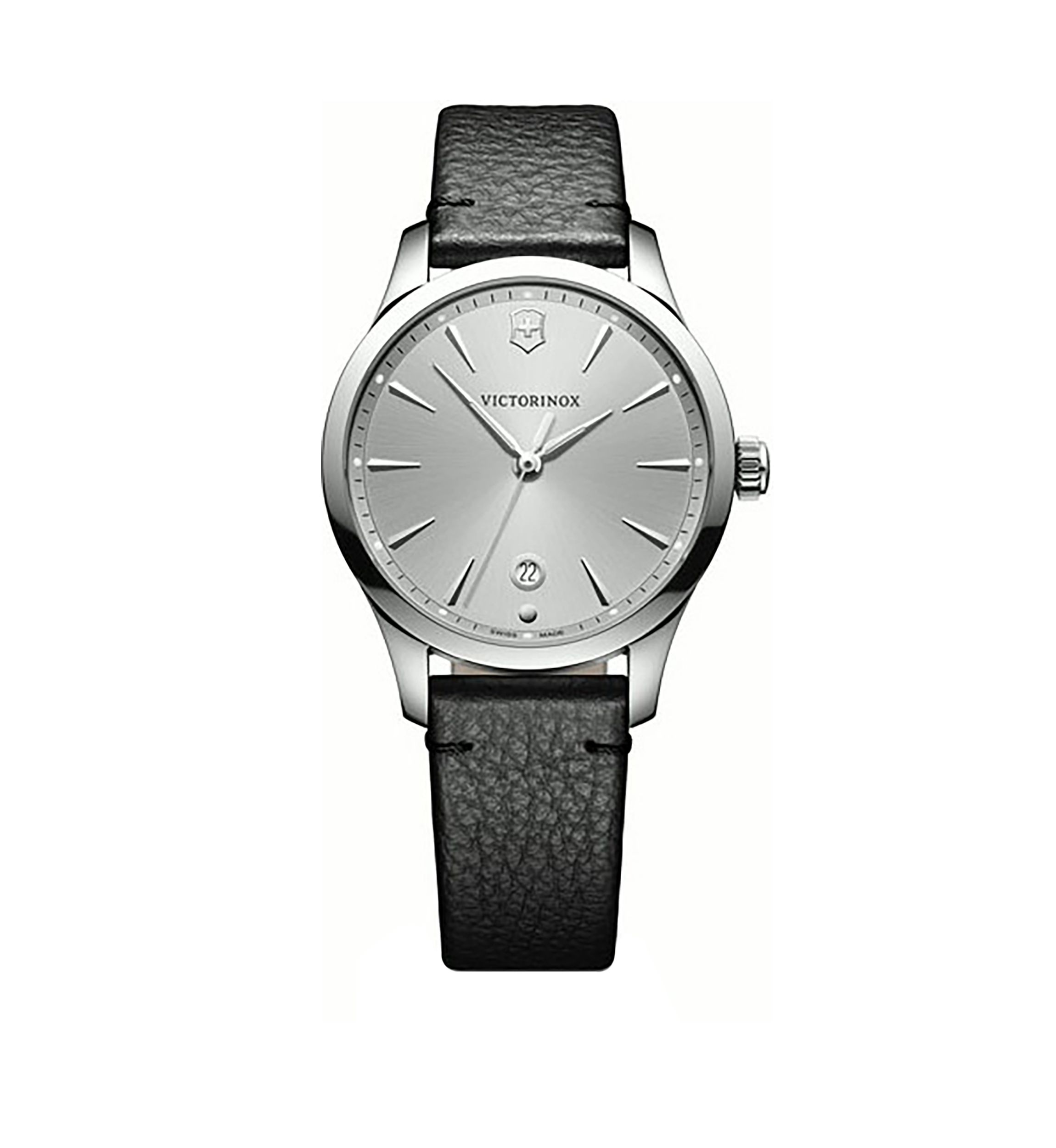Stainless Steel Leather Strap Watch