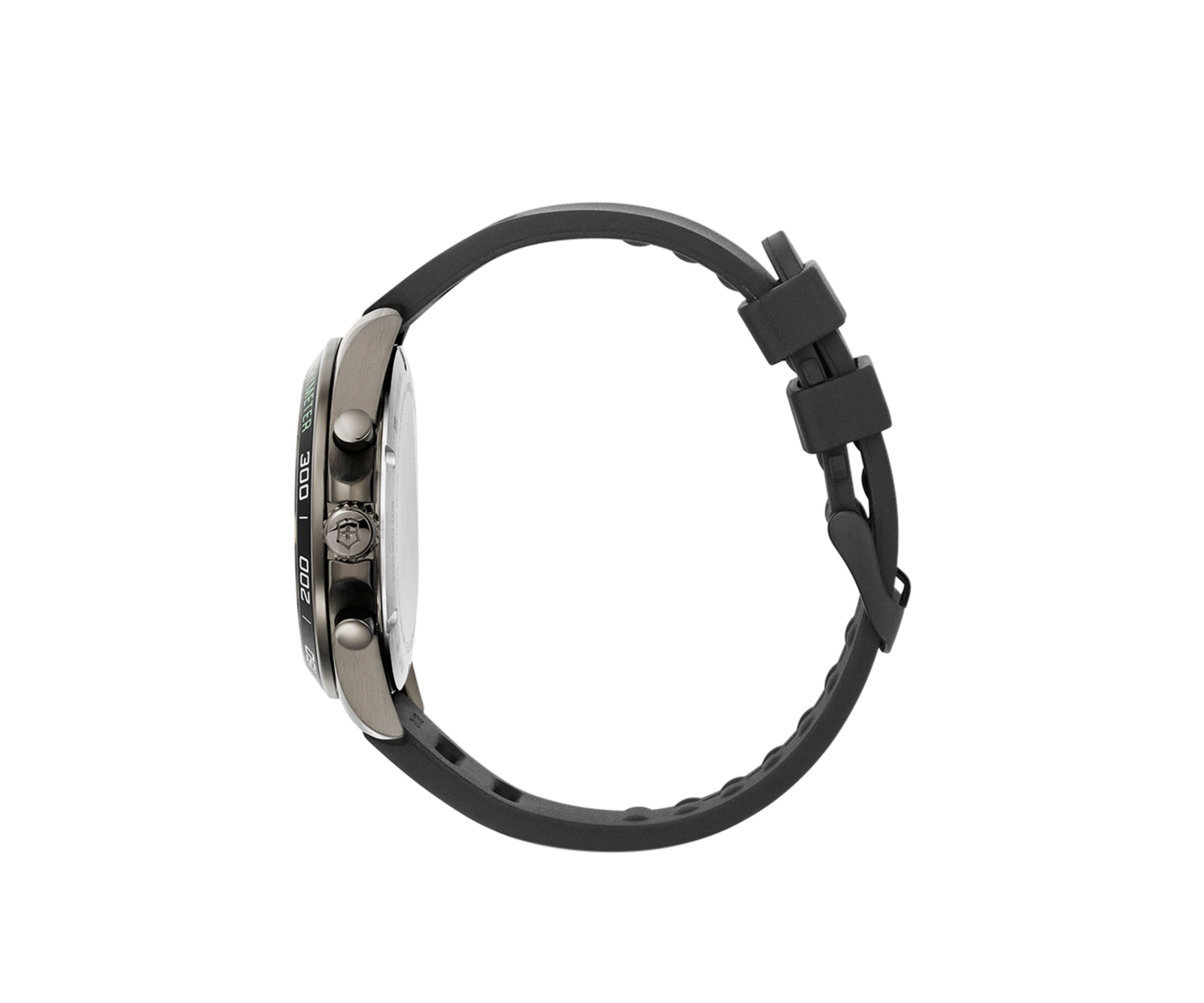Mens Gunmetal Force Field Rubber Strap Watch