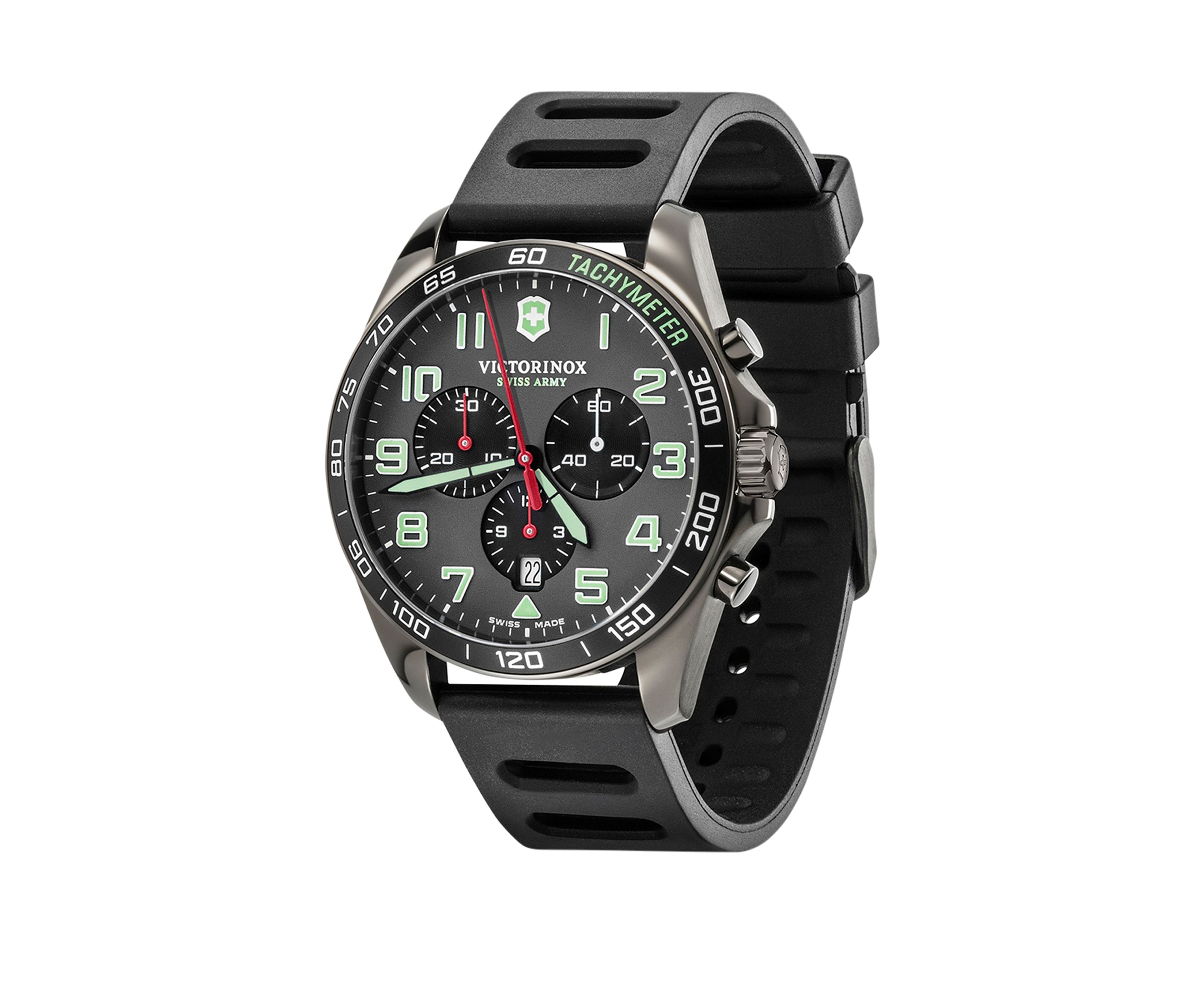 Mens Gunmetal Force Field Rubber Strap Watch