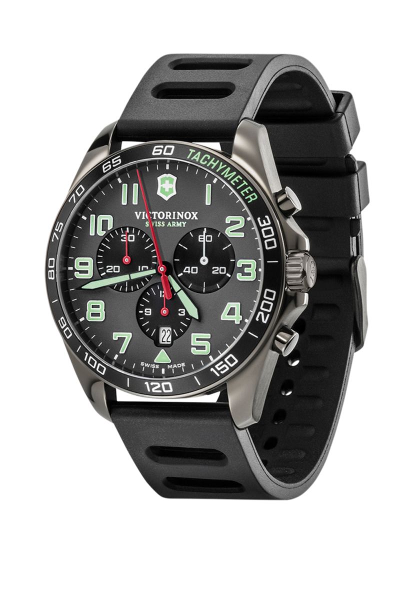 Mens Gunmetal Force Field Rubber Strap Watch