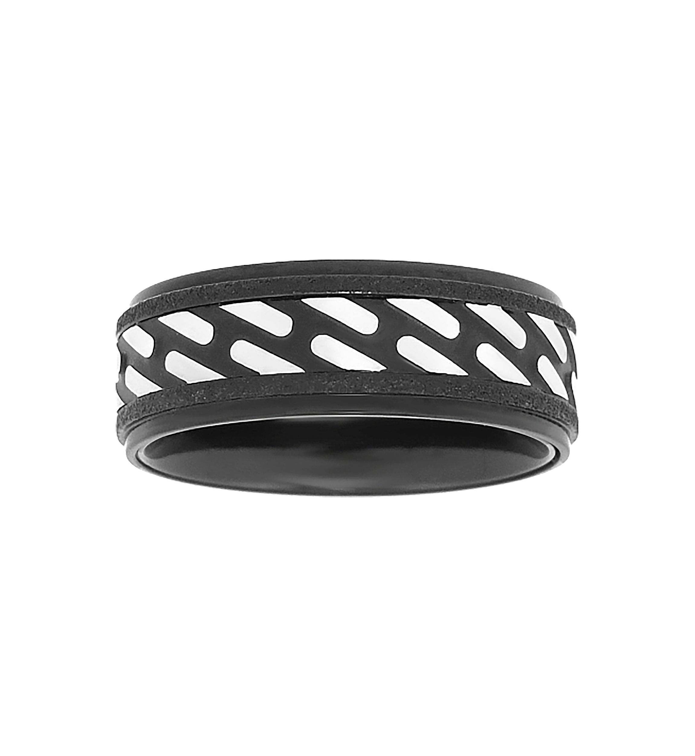 Stainless Steel Ring with Black Ion Plating 