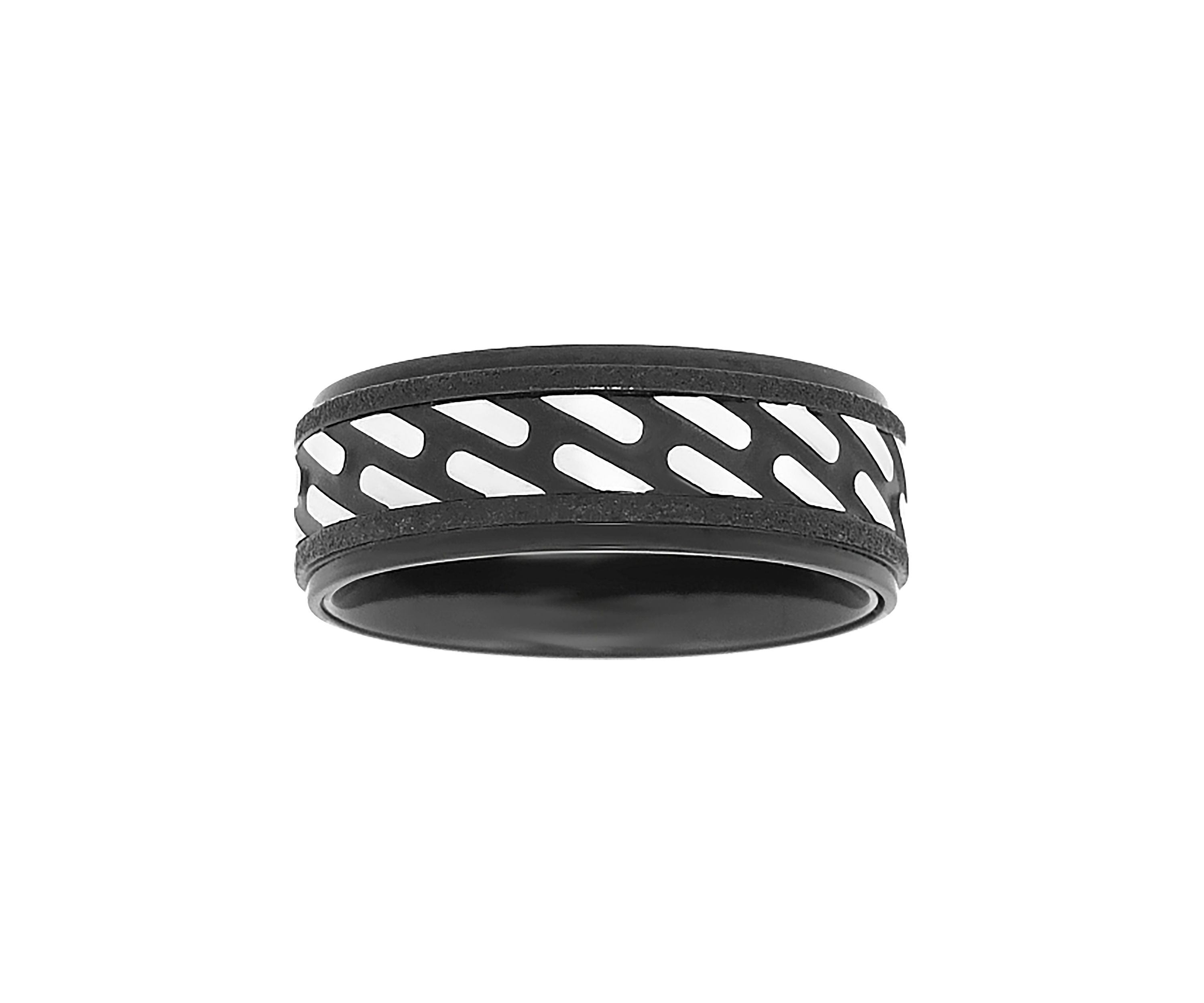 Stainless Steel Ring with Black Ion Plating 
