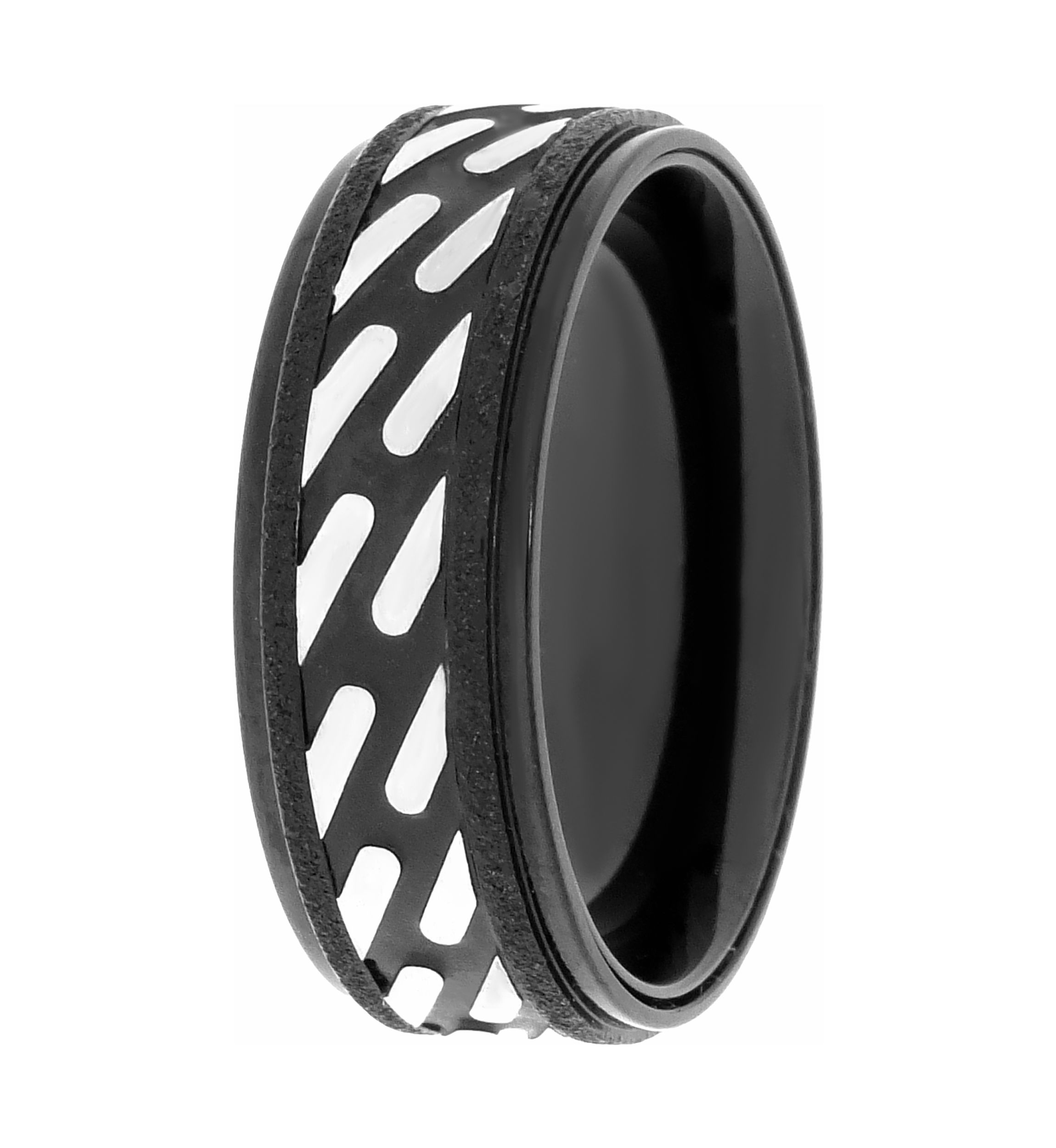 Stainless Steel Ring with Black Ion Plating 