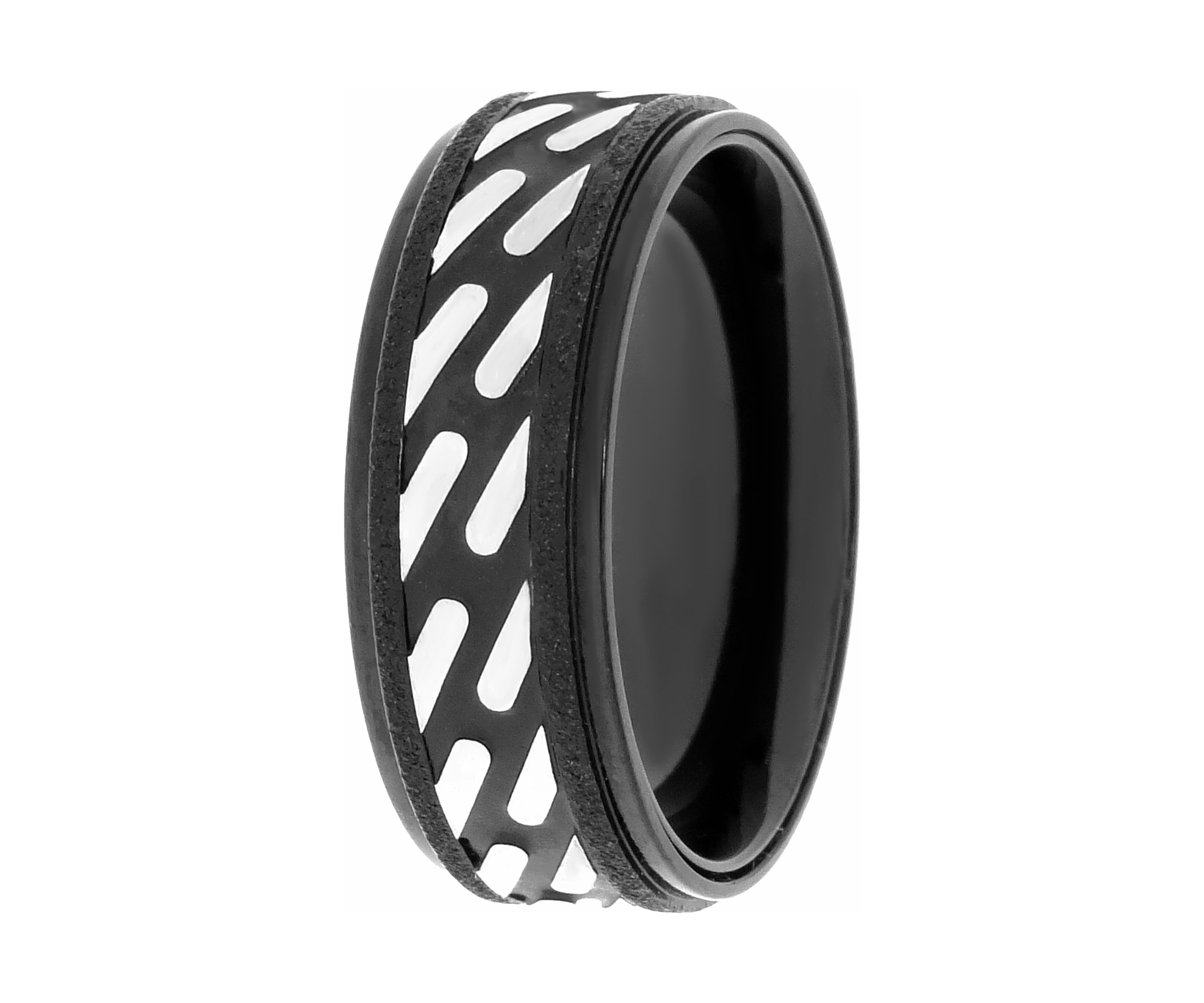 Stainless Steel Ring with Black Ion Plating 