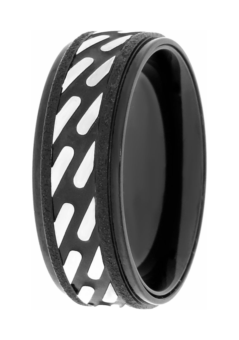 Stainless Steel Ring with Black Ion Plating 