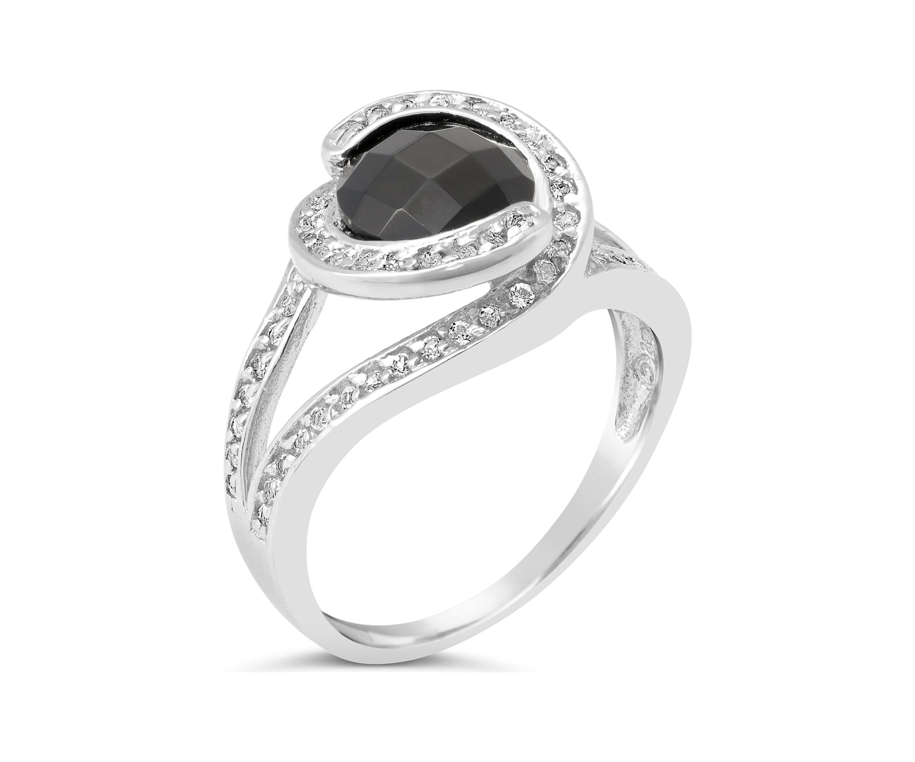 1.6 ct. t.w. Black Onyx and 1 ct. t.w. White Topaz Ring in Sterling Silver