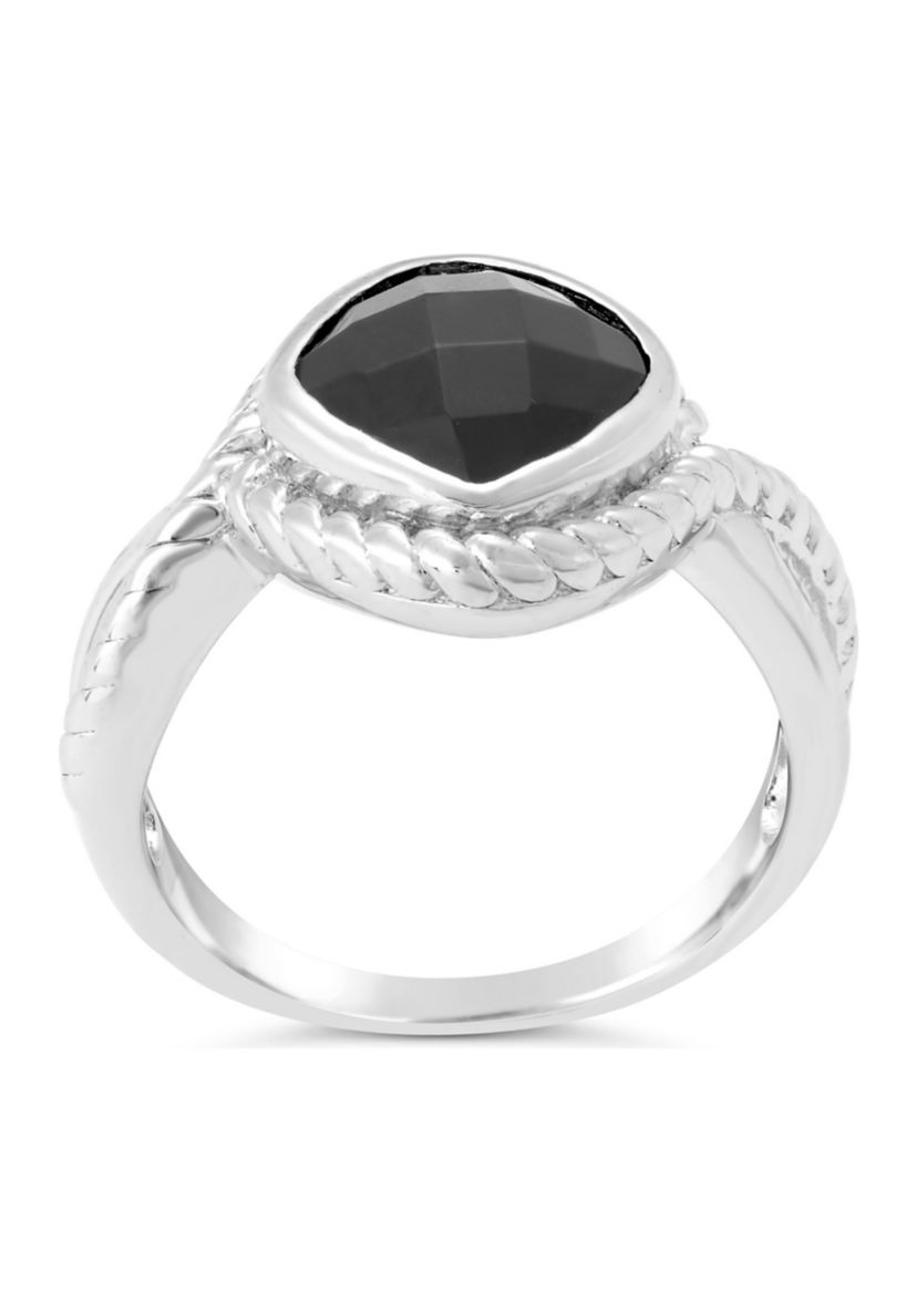 2 1/5 ct. t.w. Black Onyx Ring in Sterling Silver
